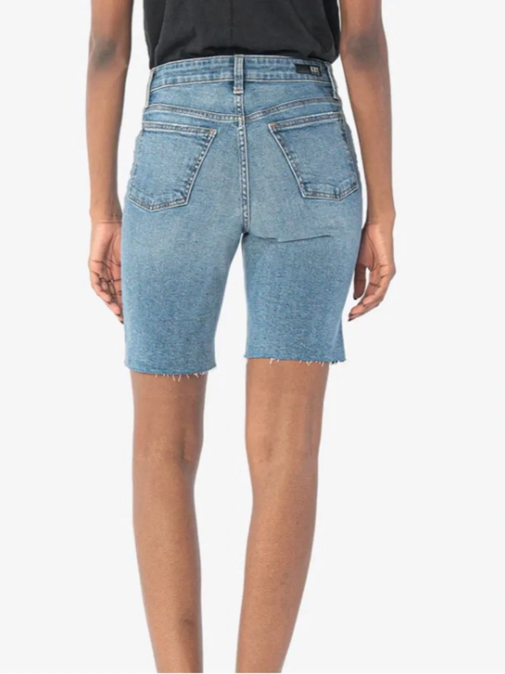 Kut From The Kloth Margo Jean Shorts High Rise Long Short Denim 14 medium wash